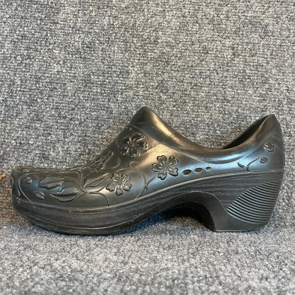 Dansko Pixie Floral Embossed Rubber EVA Professional Gray Clogs EU 40 US 9.5-10